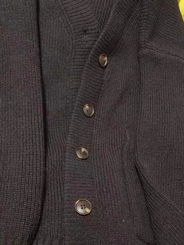 Grauer Oversize Strickmantel, Detail Strickstruktur